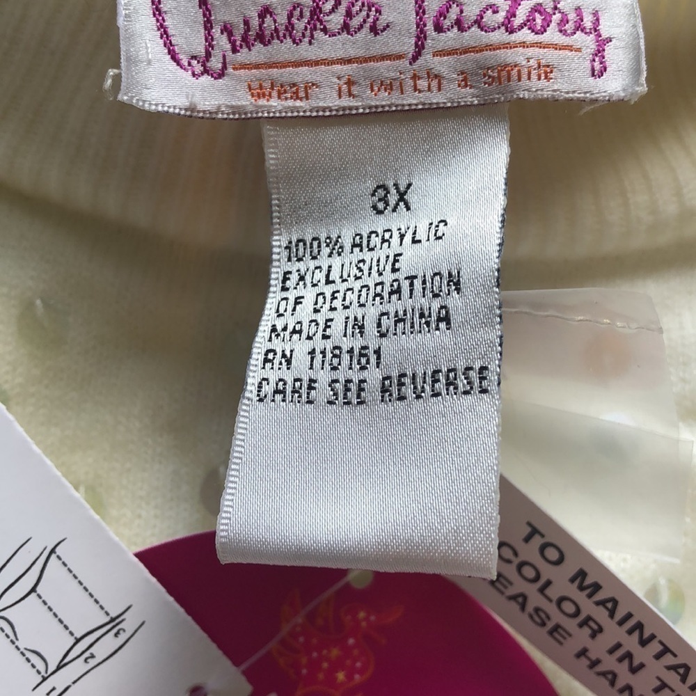 Quaker Factory Cream sequined sweater size 3X NWT - Picture 4 of 6